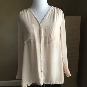H&M Button Down Cream Blouse